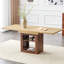 Une table de salle à manger extensible avec espace de rangement, table de salle à manger extensible pour la cuisine. Table à tirer rectangulaire avec cadre en panneau de fibres à densité moyenne robuste pouvant accueillir de 4 à 8 personnes.-1827337465
