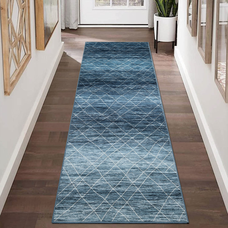 Boho Machine Washable Rug with Rubber Backing for Living Room Geometric Non-Slip Area Rug Indoor Carpet Non-Shedding Rug for Bedroom Dining Room Hallway Kitchen Office Playroom Nursery