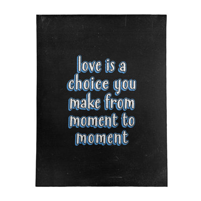 Tapis en poly-chenille style tableau noir love is choice