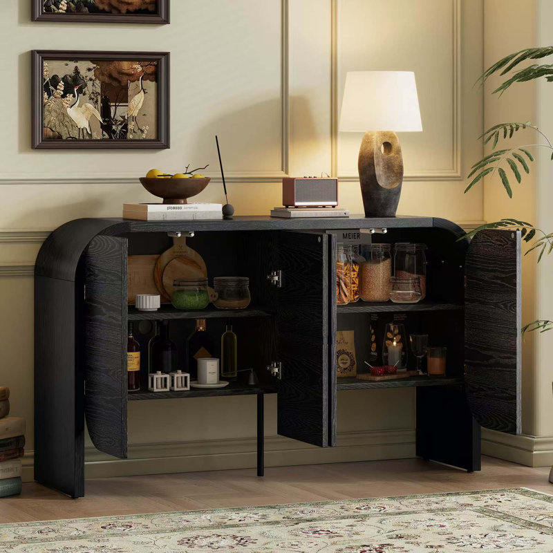 Buffet en bois avec tablettes réglables