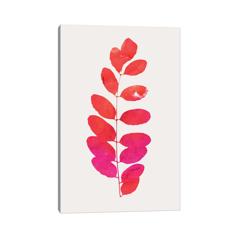 Leaf Print 1 Piece Wrapped Canvas Painting, 101.6 cm H x 66.04 cm W x 3.175 cm D