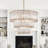 Harlune 8-Light Distressed Gold 3-Tiered Glass Chandelier-951078142-951078139