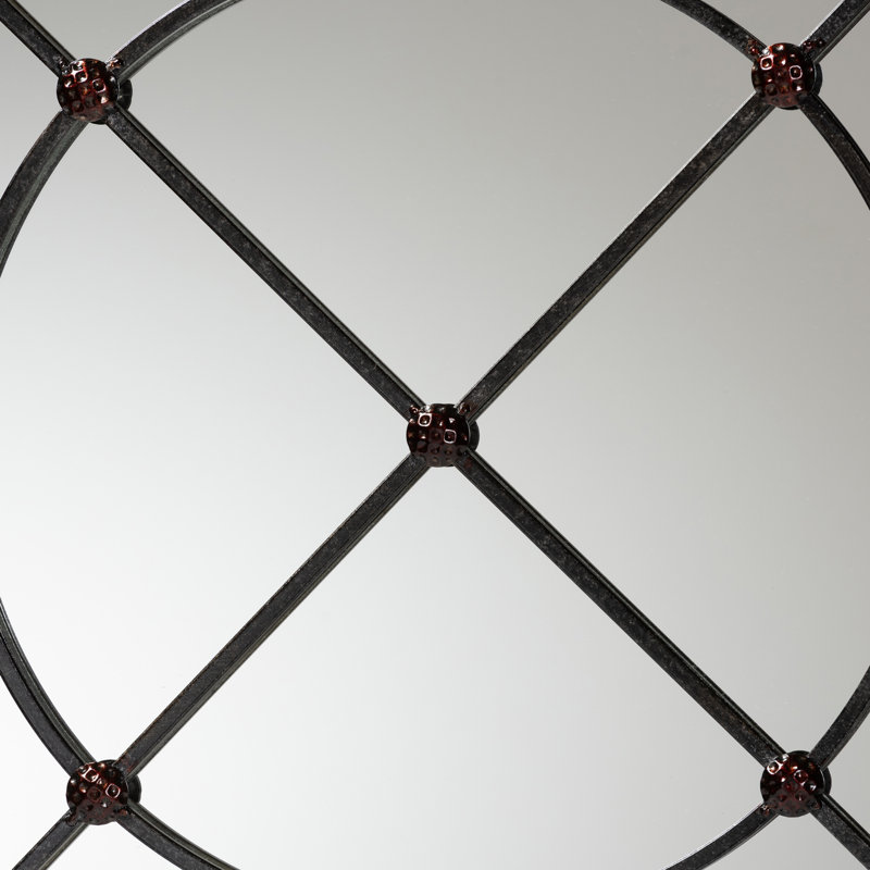 Miroir mural décoratif en métal noir et bronze Sparrow, H 35,84 po x l 35,84 po x P 0,34 po, 35,84 po x 35,84 po, Noir