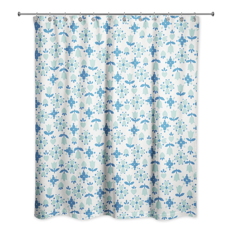 Rideau de douche simple Hanning, Bleu