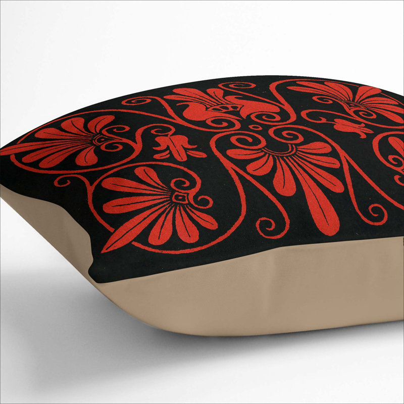 Floral Square Throw Cushion, 55cm H x 55cm W x 20cm D, Stone