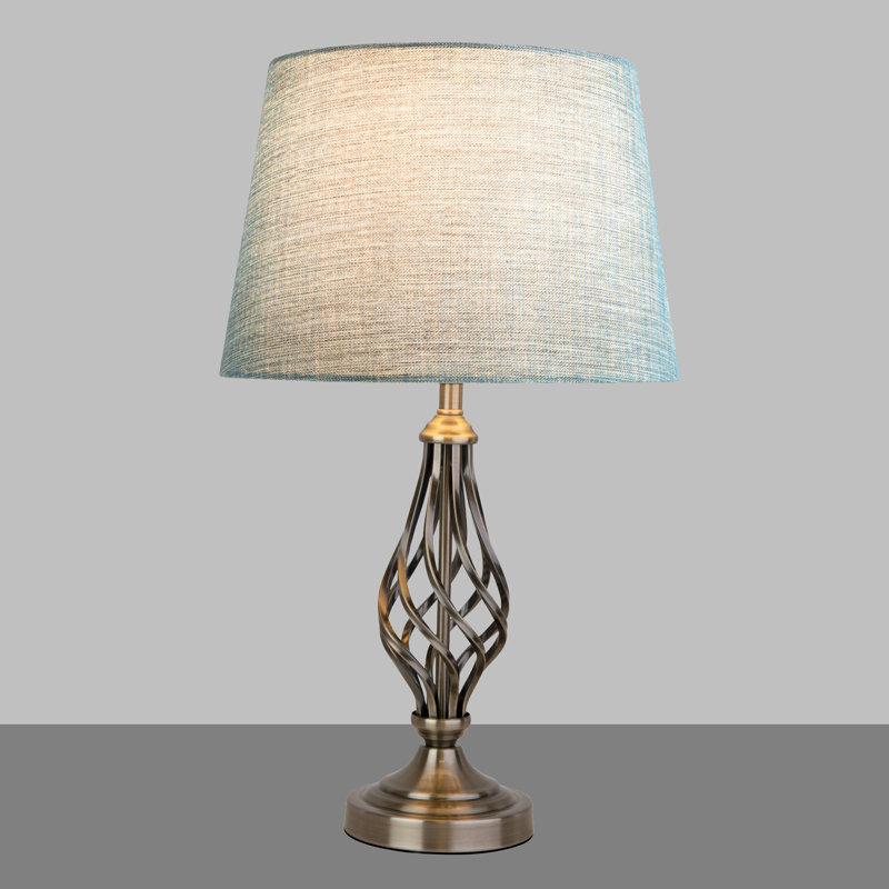 Cortaro Metal Barley Twist Classic Table Lamp, Antique Brass, Gold
