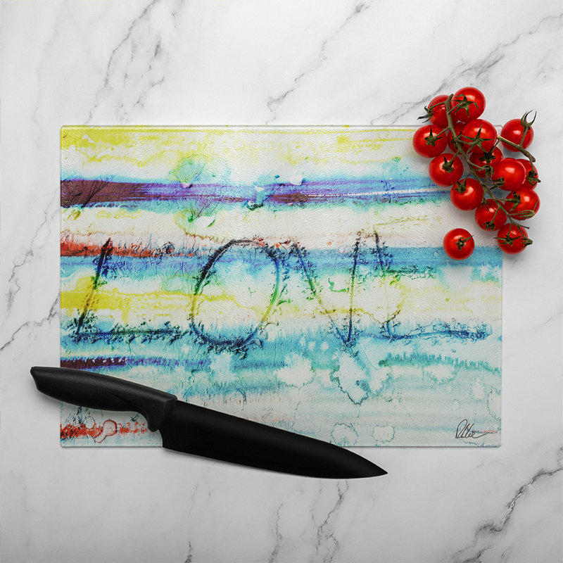 Sand Love Glass Chopping Board, 40cm L x 28cm W