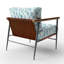 Chaise d'appoint à motif géométrique - Fauteuil bleu-1250022947