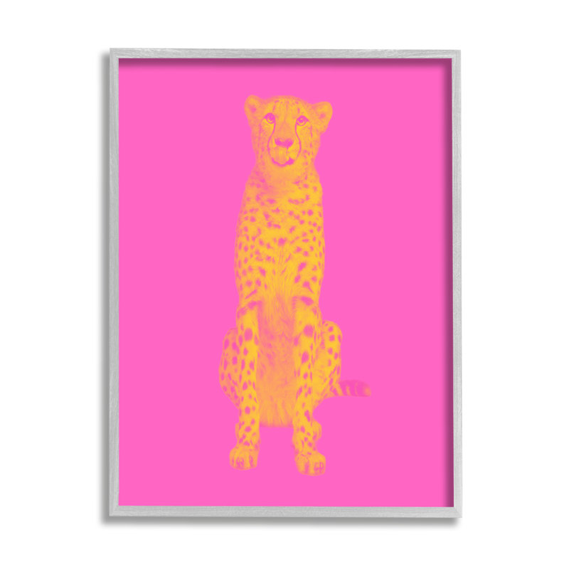 «Bold Leopard» sur plaque murale rose par House of Lulu, H 15 po x l 10 po x P 0,5 po