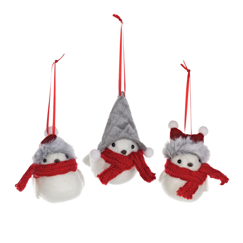 Ornement 5 pièces animaux suspendus en tissu (ensemble de 12)