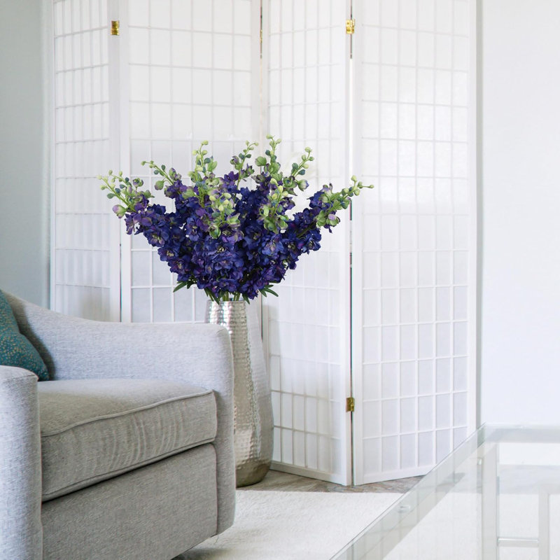 Tige Delphinium de 36,5 po de hauteur avec 16 têtes de fleurs réalistes, 12