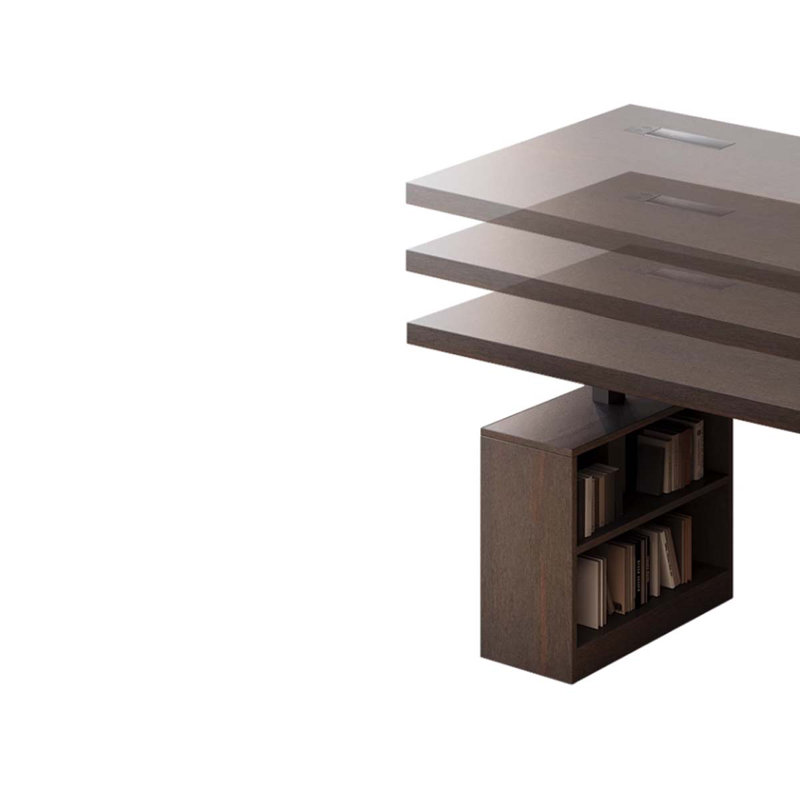 Height-adjustable table with storage cabinet, 28.35" H x 55.12" W x 25.59" D