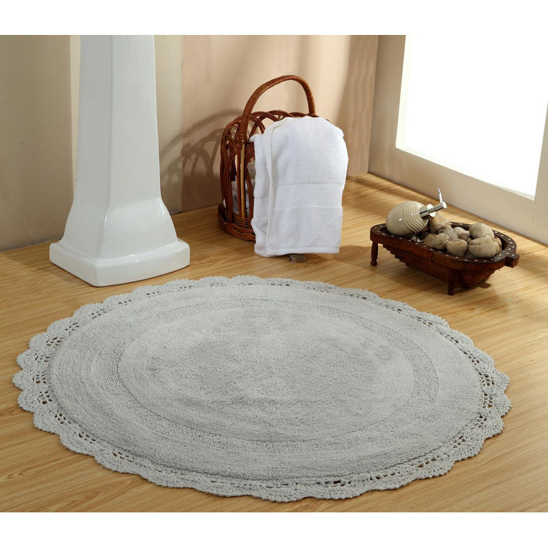 Tapis pour salle de bain Wingert, l 36 po x L 36 po, Argent