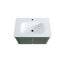 Meuble-lavabo flottant vert pré-assemblé avec lavabo en acrylique et structure en bois massif-129755273