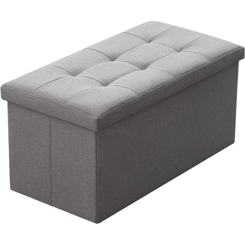 Folding Storage Ottoman Bench Cube Holds Up to 660lbs 30 inch Fabric with Memory Foam Seat