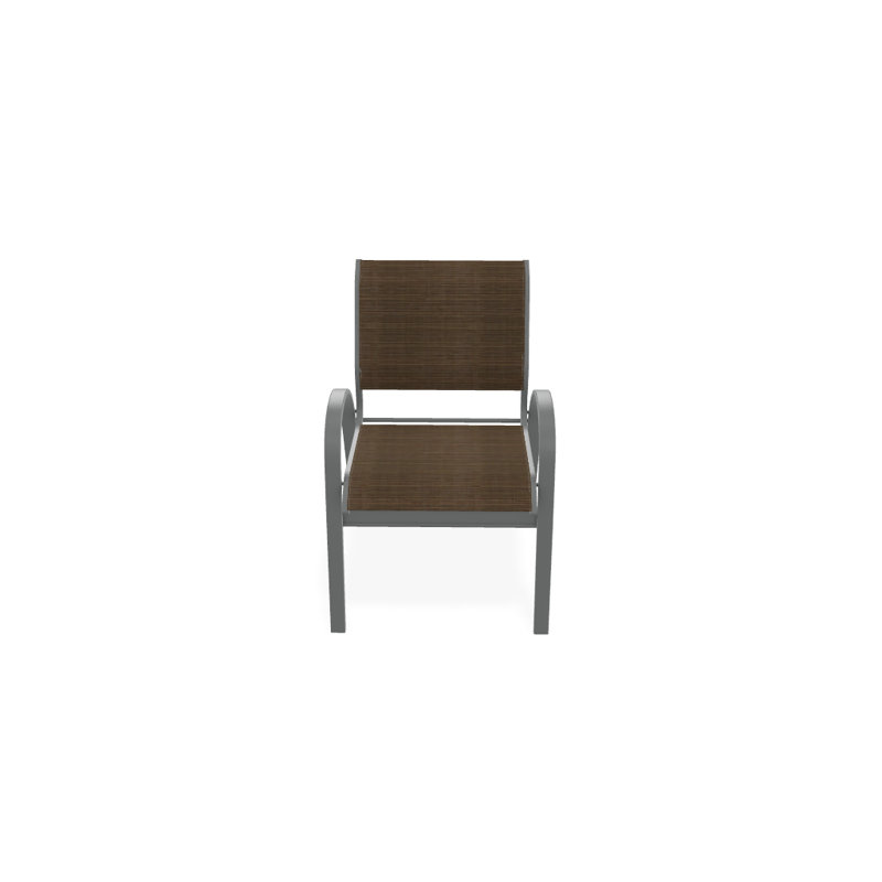Aruba 1 Outdoor Dining Armchair, Textured Graphite, Bark Performance