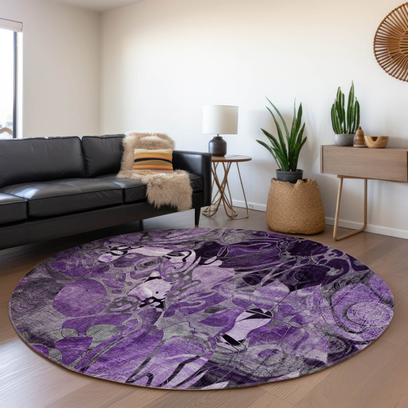 Altair Synthetic Floral Indoor / Outdoor Rug, Round 8'
