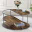 Table basse à plateau supérieur et milieu avec cadre thermolaqué et trois tablettes-608546807