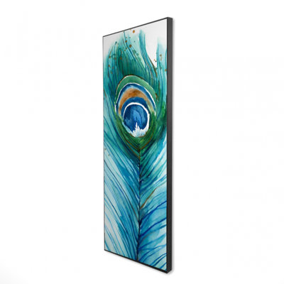 Longue plume de paon, reproduction sur toile
