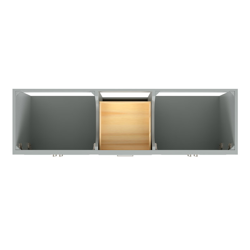 Stafford 72.75'' W Double Bathroom Vanity Base, Gray