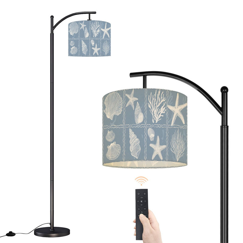Lampe sur pied à arc avec abat-jour ajustable Élégante lampe sur pied à éléments nautiques rétro marine