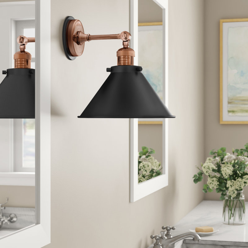 Chesterhill Armed Sconce, Matte Black, Antique Copper/Matte Black