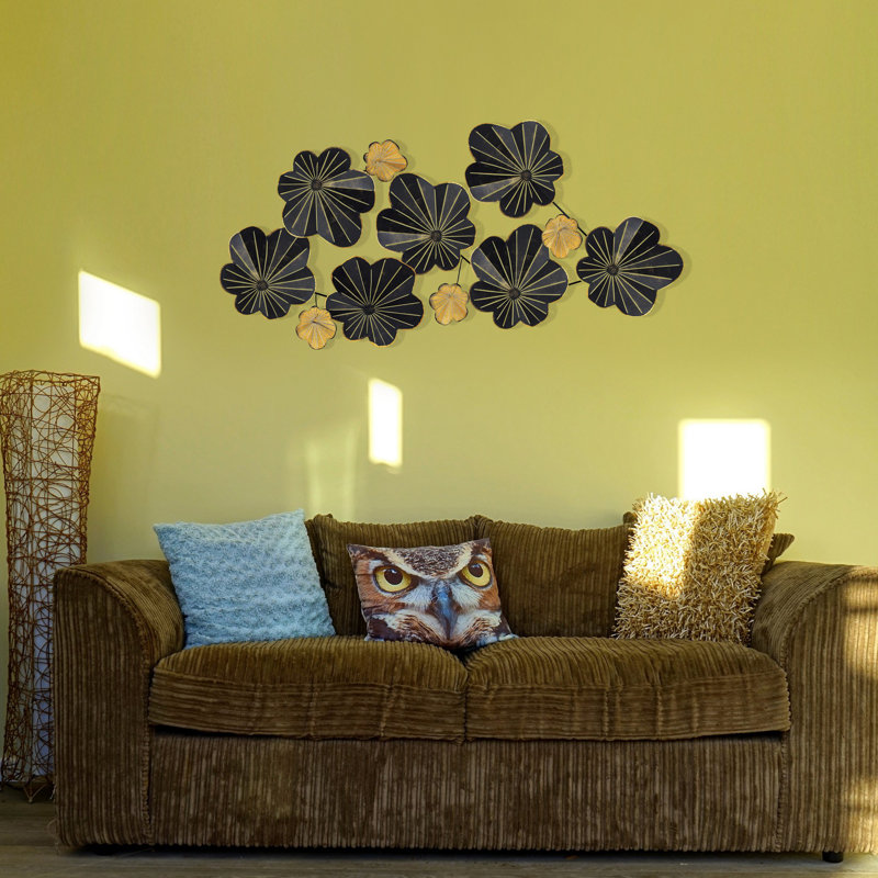 Hand-Painted Decorative Metal Wall Accessory, 49.2 x 5.5 x 24.2 inches | 100% Metal, Thickness: 0.03 inches | Unique Color Variations, Perfect for Modern Home Decor, Adds Elegance & Style to Any Space