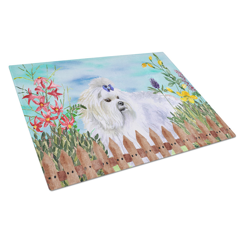 Planche à découper à ressorts en verre trempé caroline, Maltais