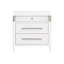 Ensemble de chambre à coucher Queen, design à panneaux, blanc, gris, 3 pièces avec 2 tables de chevet-137443367