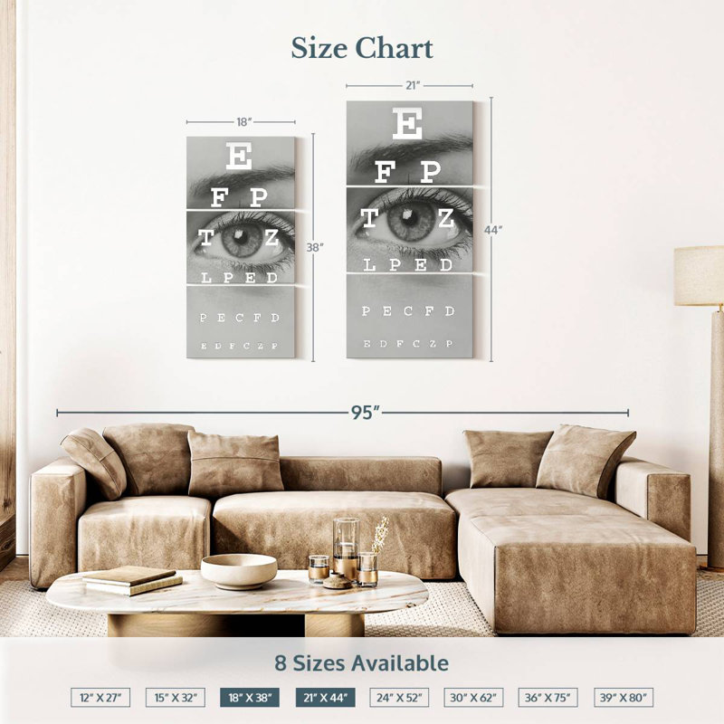 Eye Test Chart, 38" H x 18" W