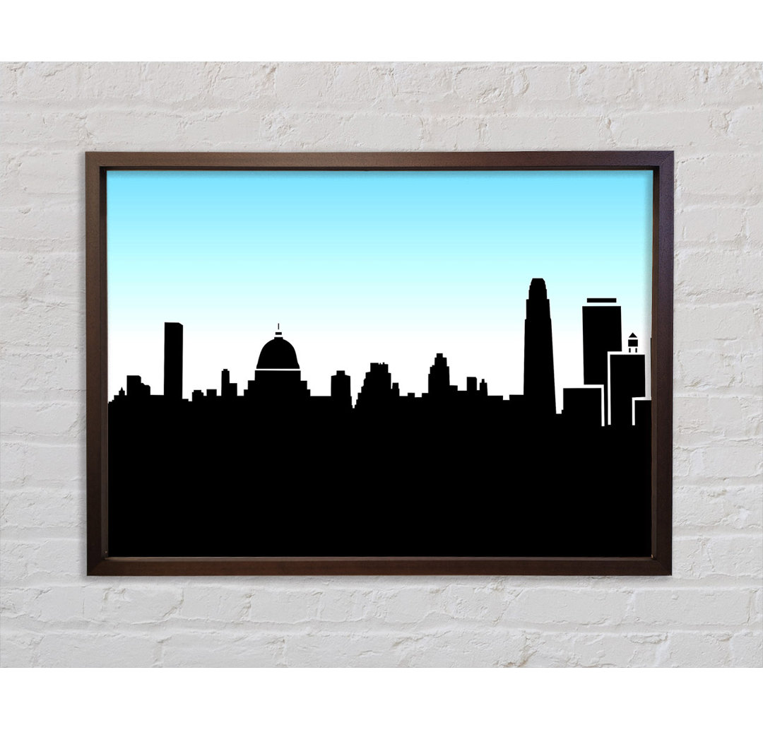 Skyline der Stadt Silhouette - Einzelner Bilderrahmen Kunstdrucke auf Leinwand