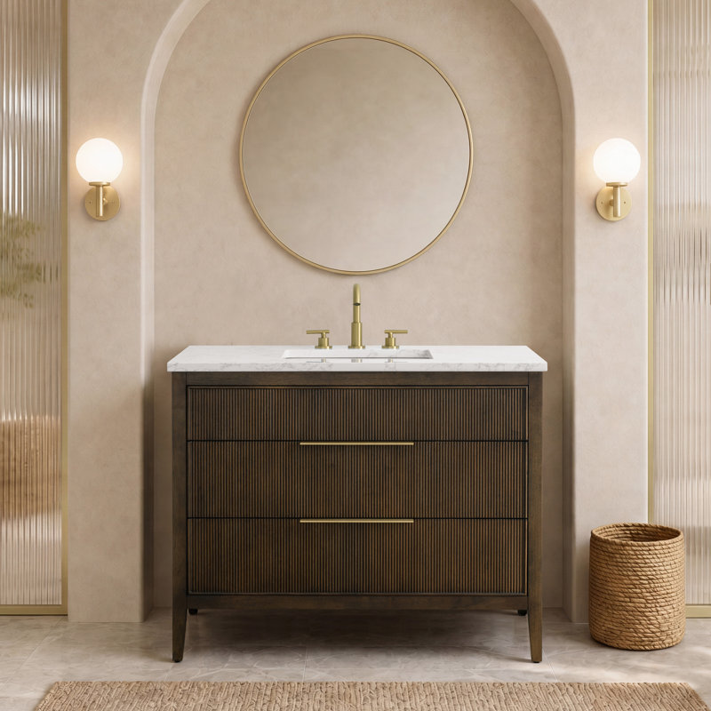 Emma 42" W Single Vanity, Chestnut Brown