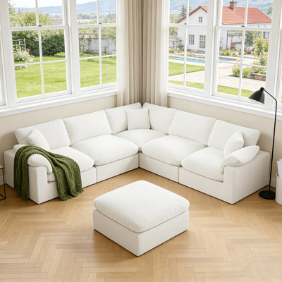 Canapé modulaire rembourré en duvet de L avec housse amovible en L pour canapé-lit Kawsar