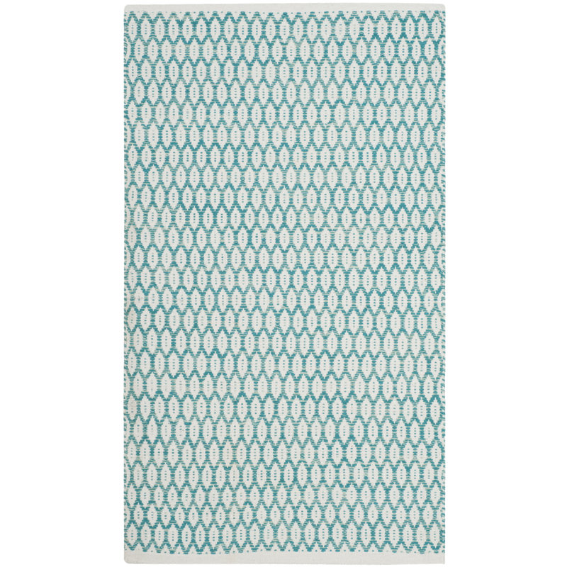 Modena Hand Woven Cotton Geometric Rug, Rectangle 2' x 3'