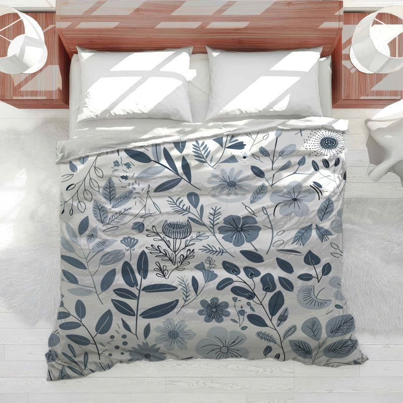 Monochrome Flowers Bedding Garden Comforter Parisian, Queen Comforter