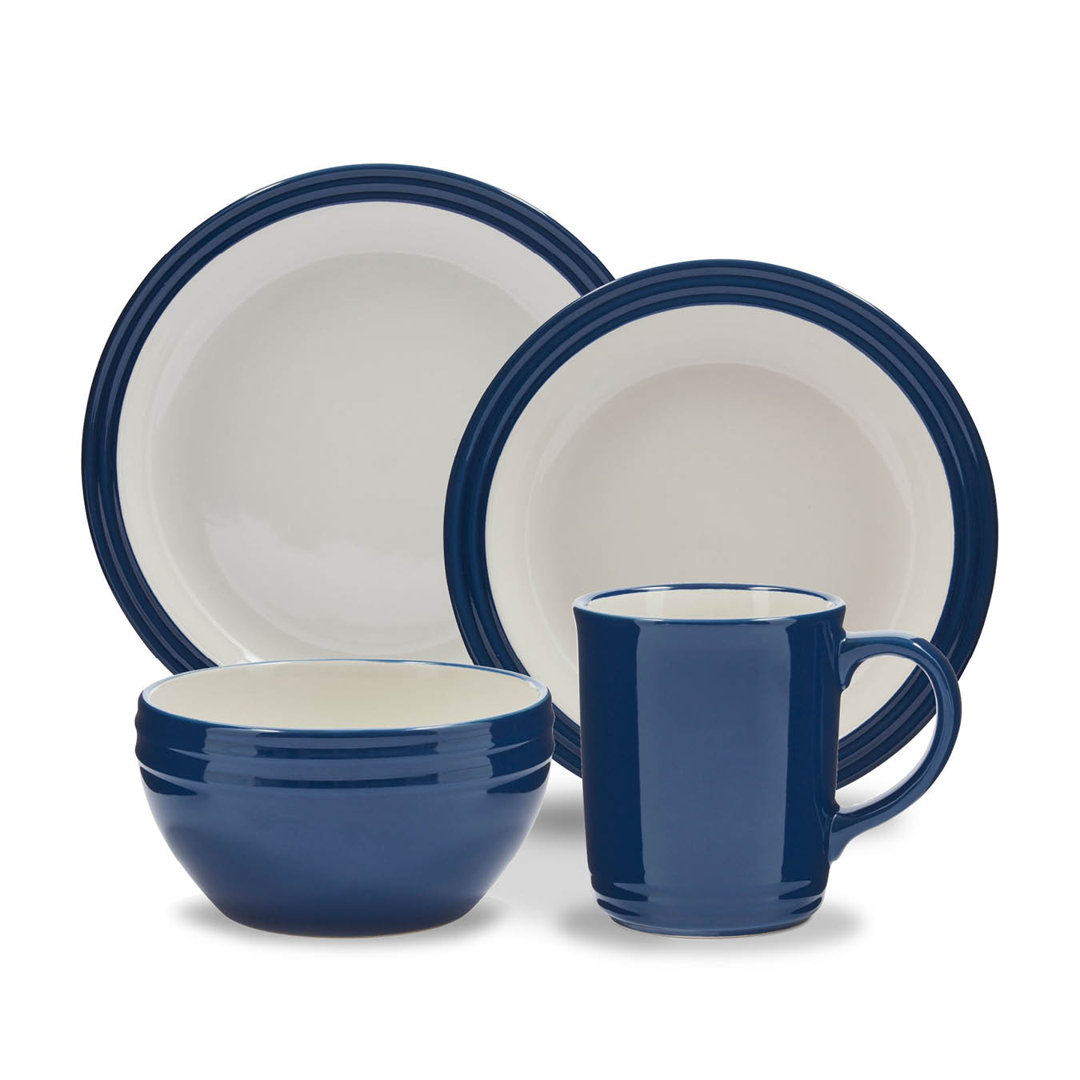 Barbary & Oak B0867011 Foundry 16 Piece Dinnerware Set, Ceramic Stoneware