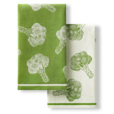 Ensemble de 2 essuie-tout en jacquard tissé à plat Harvest, Kitchaenaid, matcha / pistache broccoli, 20 po x 30 po