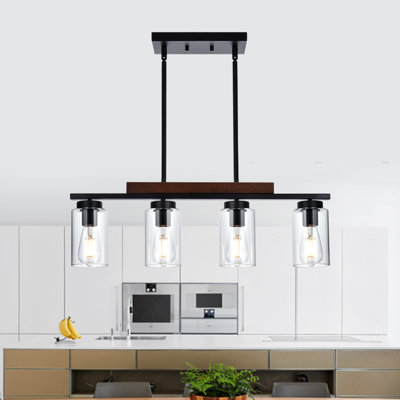 Nyaira 4 - Light Matte Black Kitchen Island Pendant