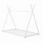 Lit plateforme en métal avec structure triangulaire