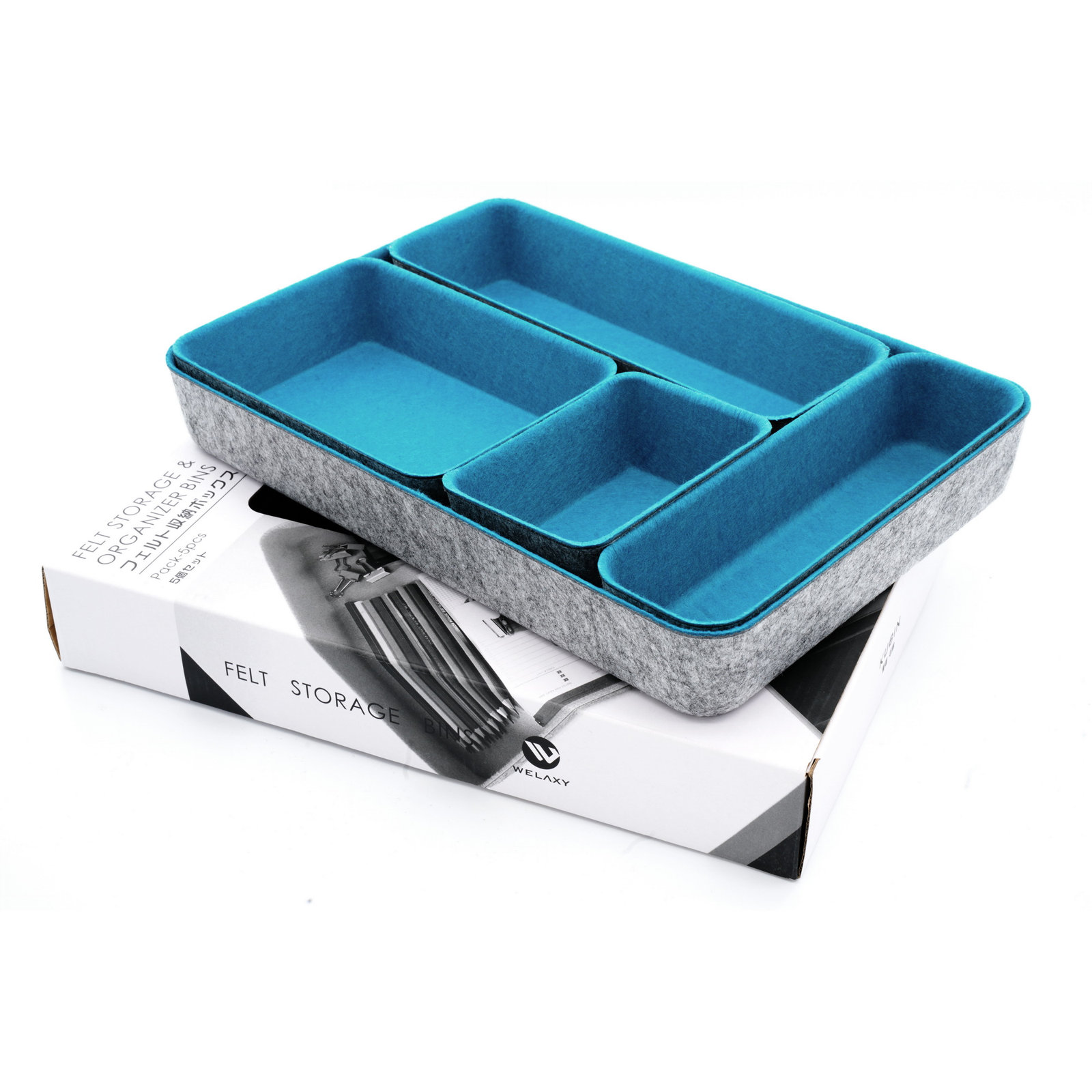 Office Drawer Organizer, Turquoise