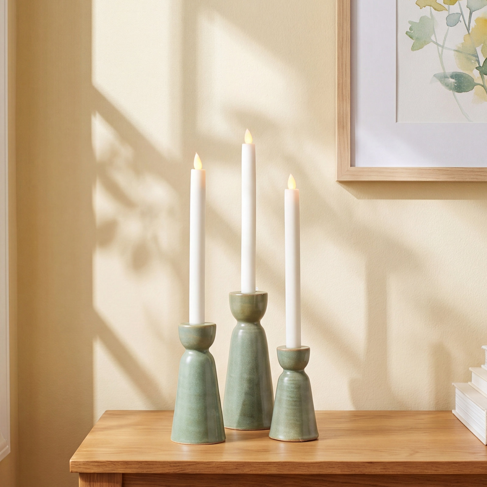 Hathaway Candlestick Holder, Green