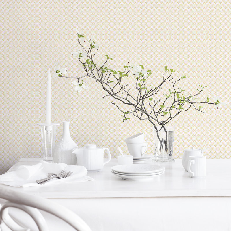 Wageningen Leaf Dot Spot 10m X 53cm Wallpaper Roll, Beige/White