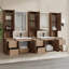 Meuble-lavabo double 84 po avec armoire supérieure, lavabo en céramique et conception sans poignée 84 po-132949831-132949838