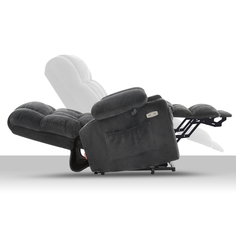 Dual Motor Lift Assist Riser Recliner with Massage, Grey