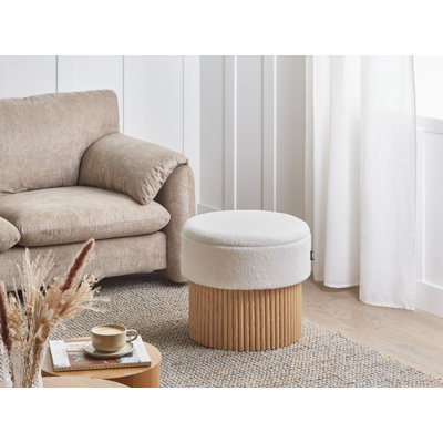 50cm Wide Round Solid Colour Pouffe Ottoman with Storage