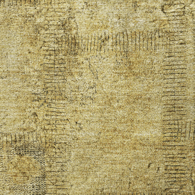 Tapis à poil long de qualité supérieure lavable à la machine ADS685, Doré, 9 pi x 12 pi