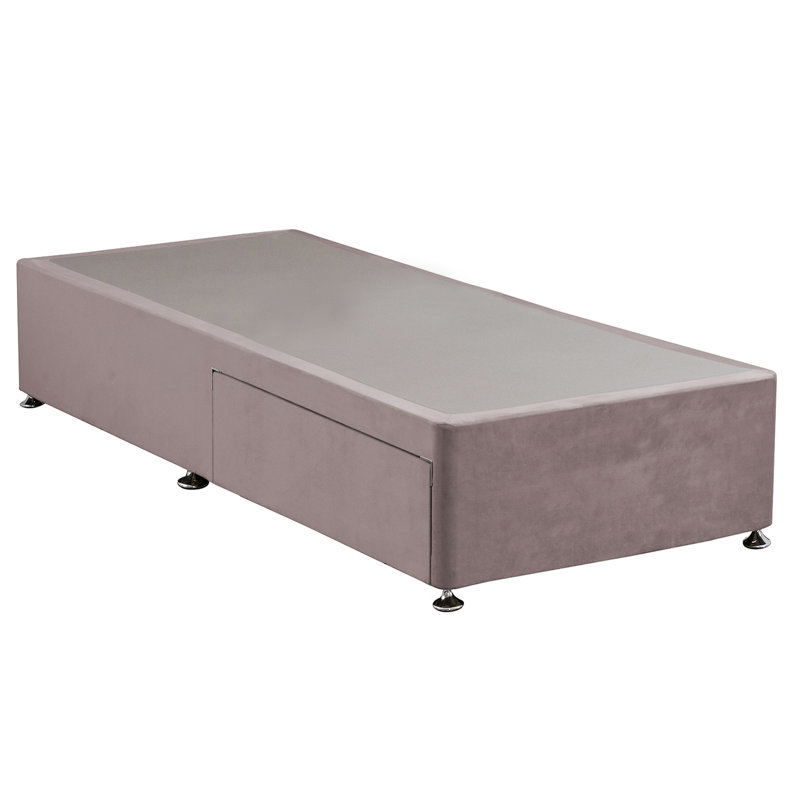 Riviere Divan Bed Base, Plush Blush, Single (3'), 2 Drawer Divan Base
