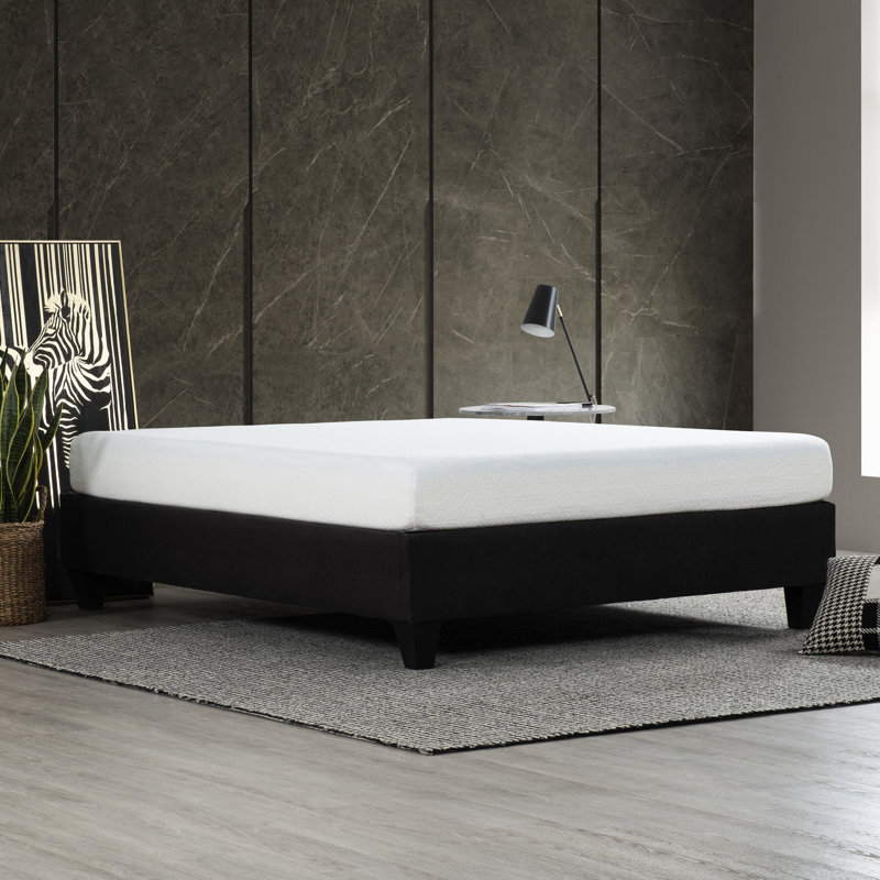 King Platform Bed Frame, Dark Grey Upholstered, Solid Wood & Plywood Build Upholstered Bed, Construction, Bedroom Delight