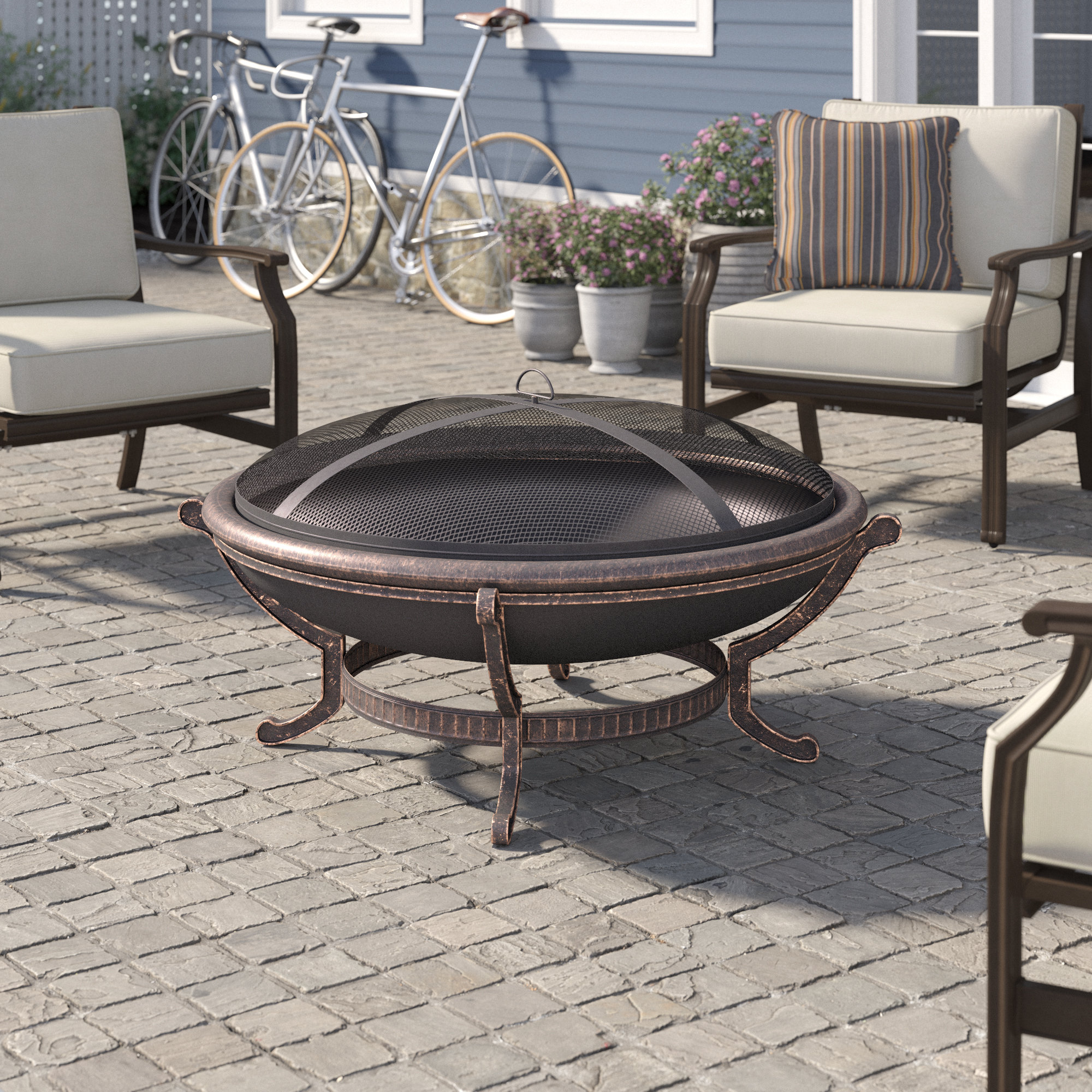 Wade Logan® Arbedella Cast Iron Wood Burning Fire Pit & Reviews
