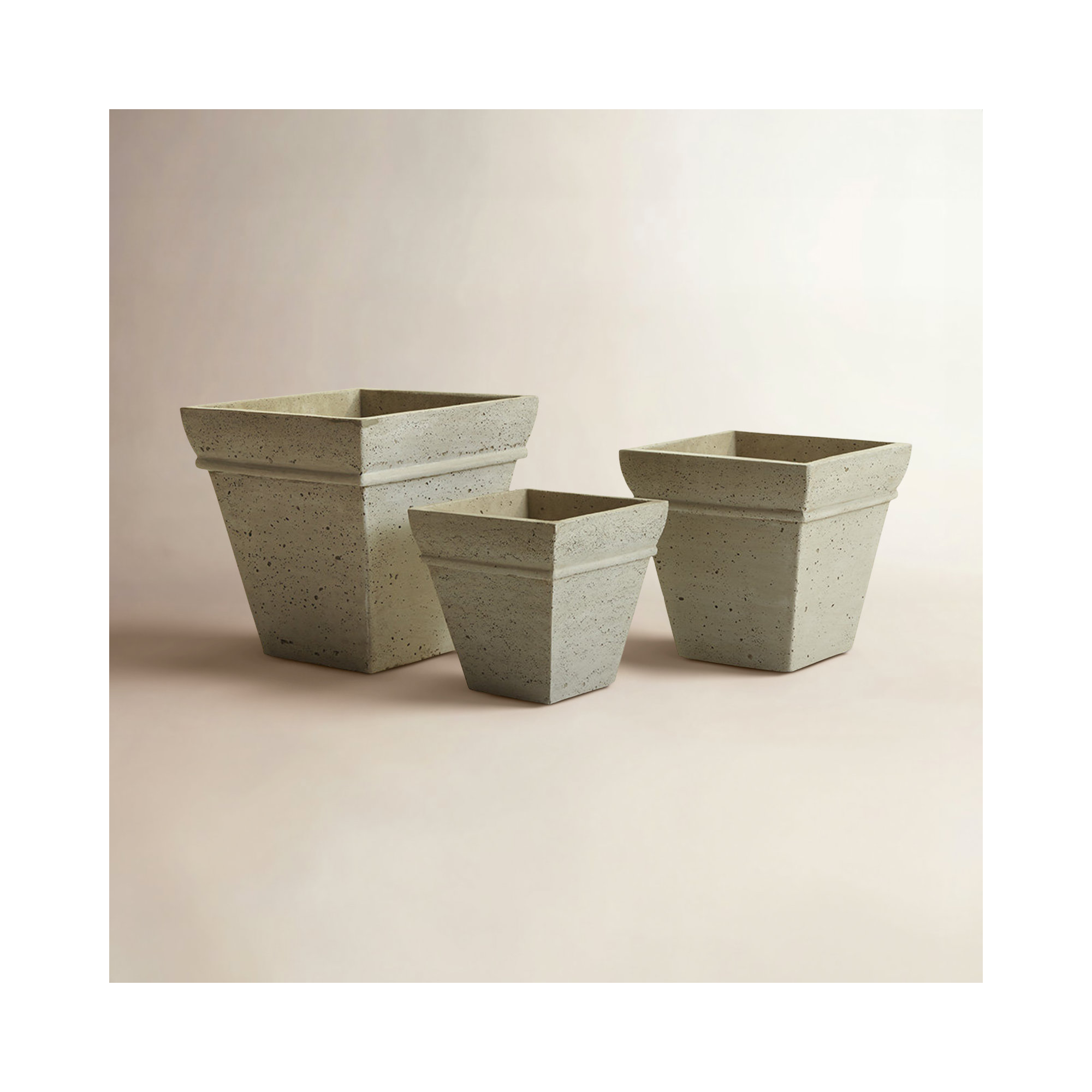 Lightweight Concrete Pots, 14.75" H x 14.75" W x 14.75" D